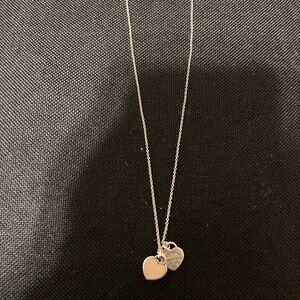Tiffany & Co. Return to Tiffany Double Heart Tag Pendant Necklace in Pink